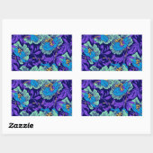 Sticker Rectangulaire Fleurs violettes et bleues William Morris (Feuille)