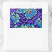 Sticker Rectangulaire Fleurs violettes et bleues William Morris (Sac)