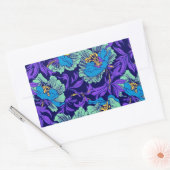 Sticker Rectangulaire Fleurs violettes et bleues William Morris (Enveloppe)