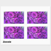 Sticker Rectangulaire Fleurs violettes Lisianthus (Feuille)