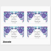 Sticker Rectangulaire Fleurs violettes peintes à la main (Feuille)