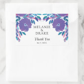 Sticker Rectangulaire Fleurs violettes peintes à la main (Sac)