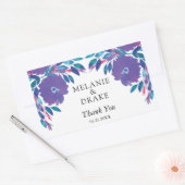 Sticker Rectangulaire Fleurs violettes peintes à la main (Enveloppe)