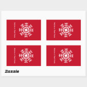 Sticker Rectangulaire Flocon de neige triangulaire rouge de Noël géométr (Feuille)