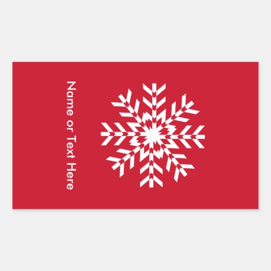 Sticker Rectangulaire Flocon de neige triangulaire rouge de Noël géométr (Devant)