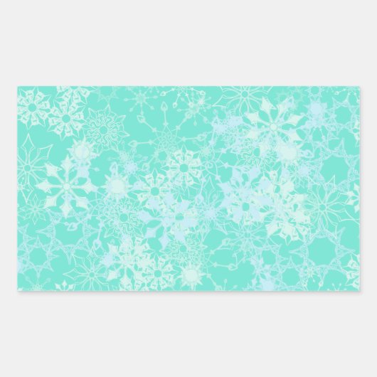 Sticker Rectangulaire flocons de neige (Devant)