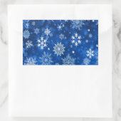 Sticker Rectangulaire Flocons de Noël Bleus et Argent (Sac)