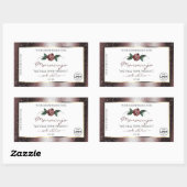 Sticker Rectangulaire Floral Blanc Bourgogne Parties scintillant Logo Ét (Feuille)