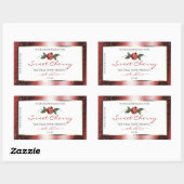 Sticker Rectangulaire Floral Blanc et rouge Parties scintillant douce Ét (Feuille)