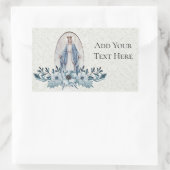 Sticker Rectangulaire Floral bleu |Écriture | Vierge | Dentelle (Sac)