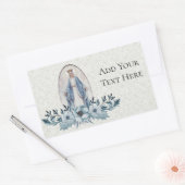 Sticker Rectangulaire Floral bleu |Écriture | Vierge | Dentelle (Enveloppe)