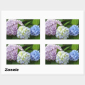 Sticker Rectangulaire Floral bleu violet fleuri rose rose Hydrangeas (Feuille)
