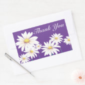 Sticker Rectangulaire Floral Merci violet blanc marguerite Fleur (Enveloppe)