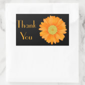 Sticker Rectangulaire Floral Orange Gerbera Daisy Flower Black (Sac)