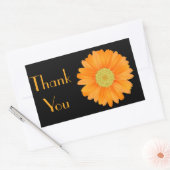 Sticker Rectangulaire Floral Orange Gerbera Daisy Flower Black (Enveloppe)