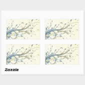 Sticker Rectangulaire Floral papillon (Feuille)