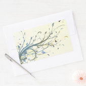 Sticker Rectangulaire Floral papillon