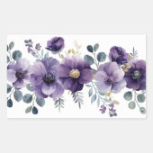 Sticker Rectangulaire Floral pourpre (Devant)