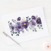 Sticker Rectangulaire Floral pourpre (Enveloppe)