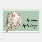 Sticker Rectangulaire Flore de thé rose tropicale sur la menthe (Devant)