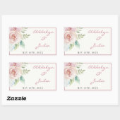 Sticker Rectangulaire Flore douce Romantique verdure rose Mariage mauve (Feuille)