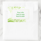 Sticker Rectangulaire Flore en teintes de vert frais (Sac)