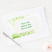 Sticker Rectangulaire Flore en teintes de vert frais (Enveloppe)