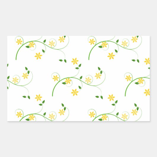 Sticker Rectangulaire Flore et Fleurs (Devant)