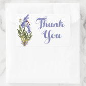 Sticker Rectangulaire Flore Merci violet Lavande Fleur (Sac)