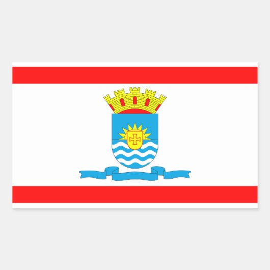 Sticker Rectangulaire Florianópolis, drapeau de la ville brésilienne Sti (Devant)