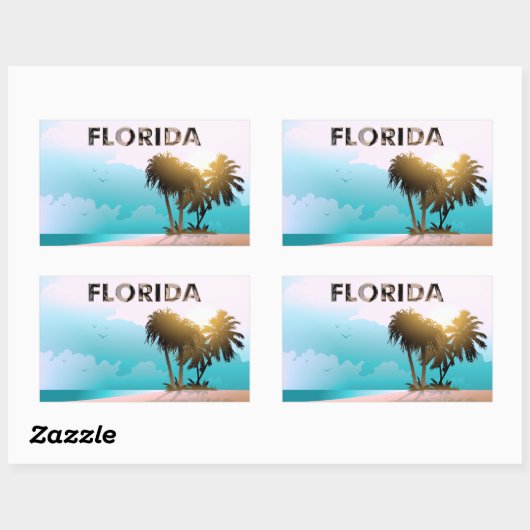 Sticker Rectangulaire Floride (Feuille)