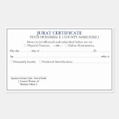 Sticker Rectangulaire FLORIDE Certificat de déclaration de notaire Docum (Devant)