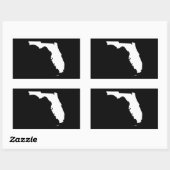 Sticker Rectangulaire Floride en blanc et noir (Feuille)