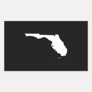 Sticker Rectangulaire Floride en blanc et noir