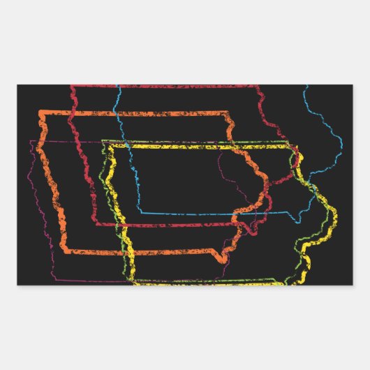 Sticker Rectangulaire flou de la fierté de l'iowa (Devant)