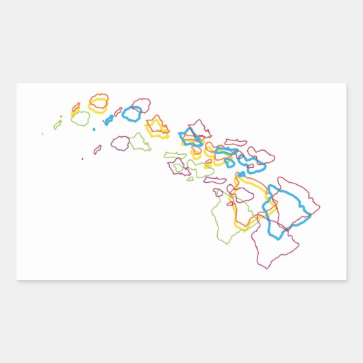 Sticker Rectangulaire flou de la fierté hawaïenne (Devant)