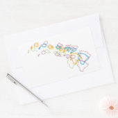 Sticker Rectangulaire flou de la fierté hawaïenne (Enveloppe)