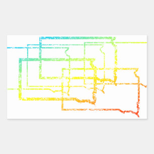 Sticker Rectangulaire flou de refroidissement du dakota du sud