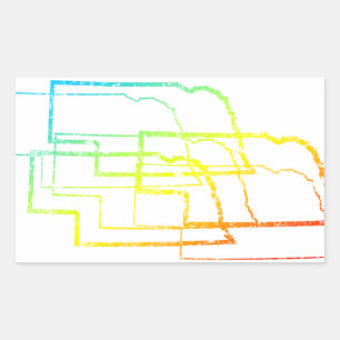 Sticker Rectangulaire flou de refroidissement du nebraska