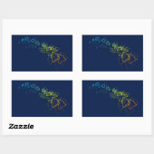 Sticker Rectangulaire flou de refroidissement hawaïen (Feuille)