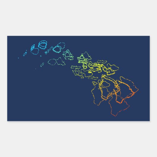Sticker Rectangulaire flou de refroidissement hawaïen (Devant)