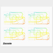 Sticker Rectangulaire flou de refroidissement pennsylvanie (Feuille)