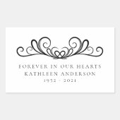 Sticker Rectangulaire Flourdir pour toujours dans nos coeurs (Devant)