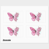 Sticker Rectangulaire Flower Butterfly (Feuille)