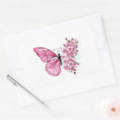 Sticker Rectangulaire Flower Butterfly (Enveloppe)