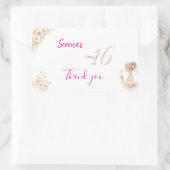 Sticker Rectangulaire Flower Dreamy Soft Sweet 16 Birthday Gift Tag (Sac)