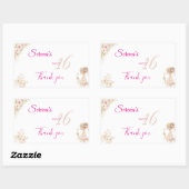 Sticker Rectangulaire Flower Dreamy Soft Sweet 16 Birthday Gift Tag (Feuille)