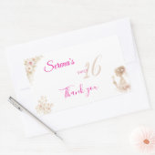 Sticker Rectangulaire Flower Dreamy Soft Sweet 16 Birthday Gift Tag (Enveloppe)