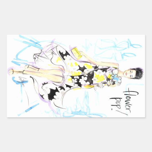 Sticker Rectangulaire Flower Pop ! (Devant)
