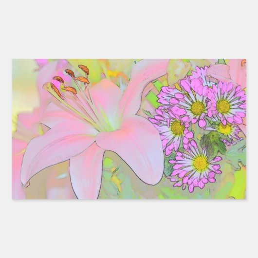 Sticker Rectangulaire Flowers Colourful (Devant)